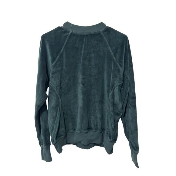 Good American Velvet Crew Neck Long Sleeve Pullover Sweater Emerald Green Size 1 - Picture 4 of 8